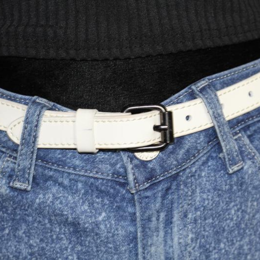 White Leather Belt